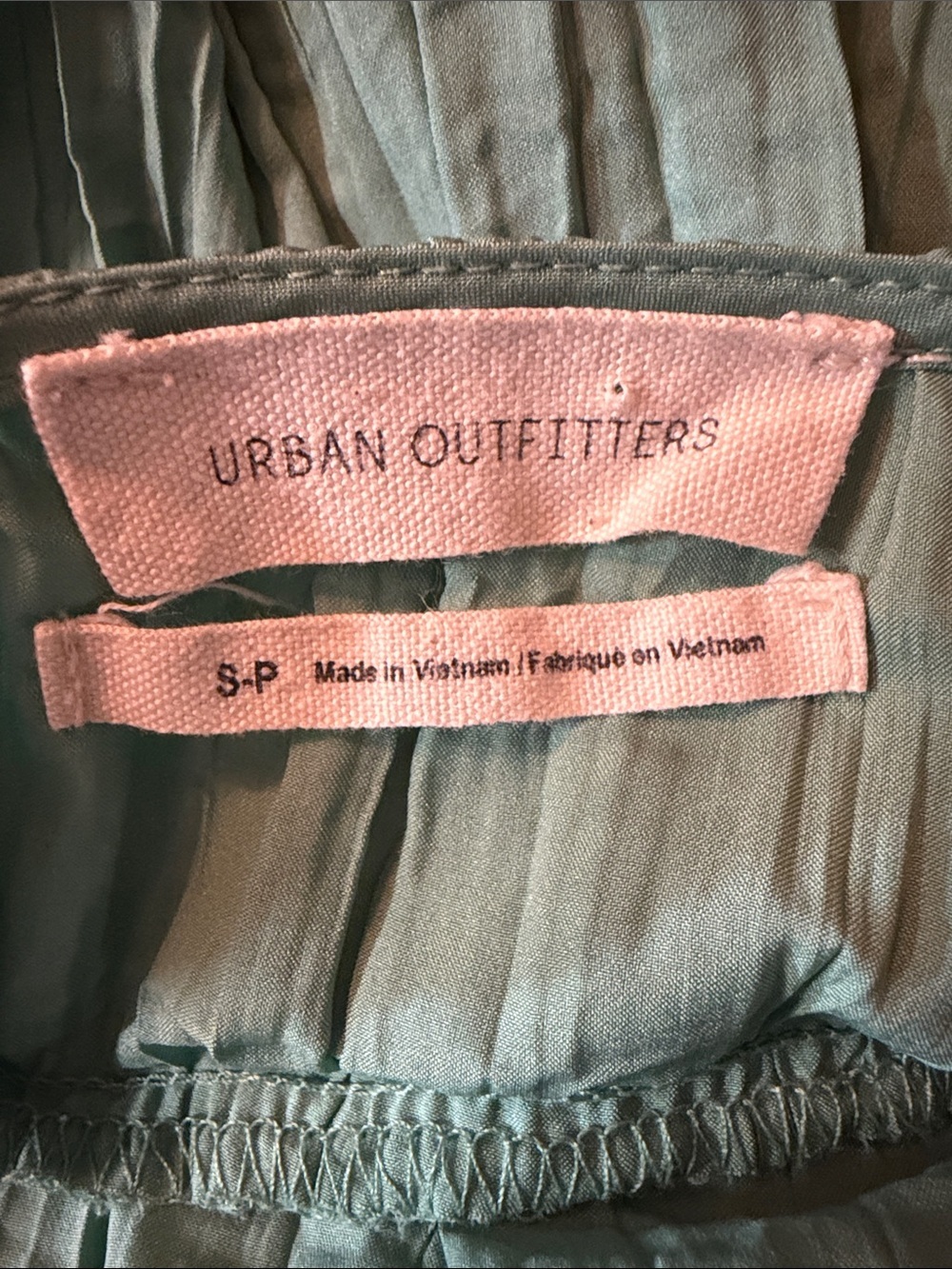 Urban Outfitters Sage Green Pleated Tiered Babydoll Sundress Size S - Picture 3 of 7
